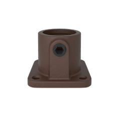 Buiskoppeling Vierkante voetplaat met doorloop - vintage bruin