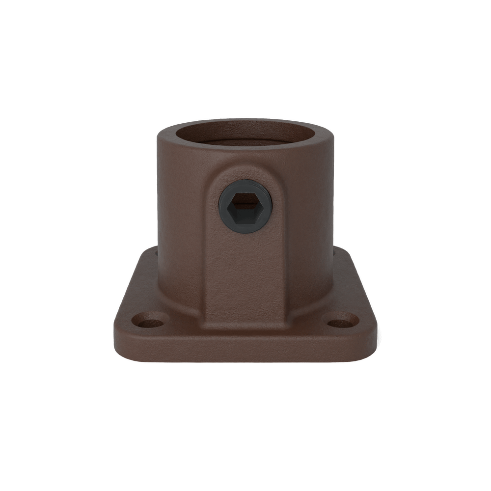 Buiskoppeling Vierkante voetplaat met doorloop - vintage bruin-B / 26,9 mm