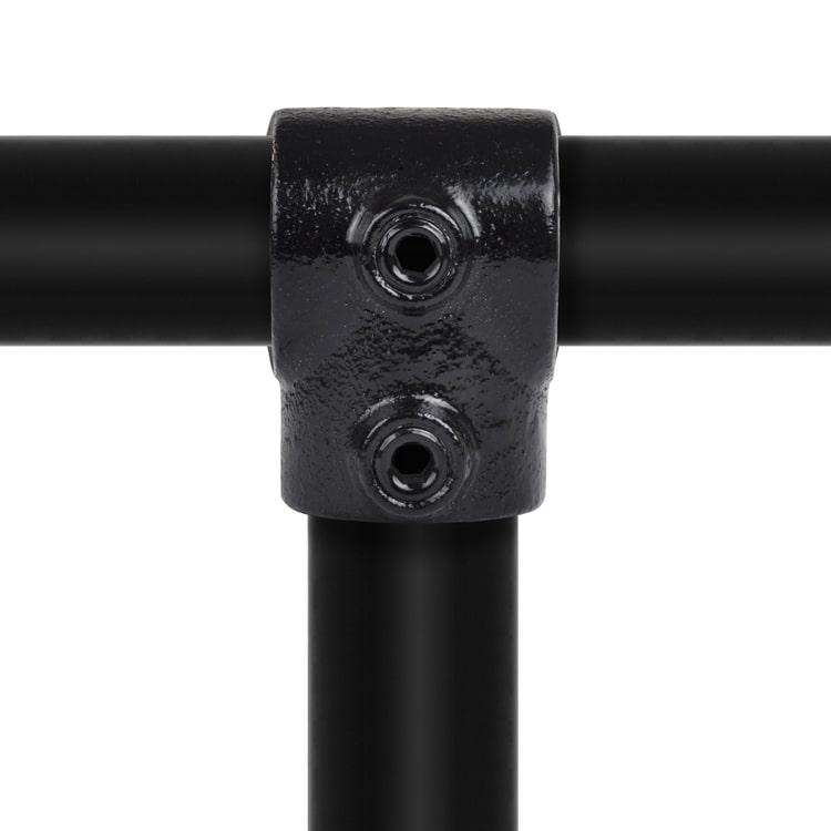 Karton Rohrverbinder T-Stück kurz - Schwarz-E / 48,3 mm (30 Stück)