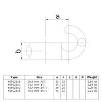 Rohrverbinder Stellring mit Haken - Schwarz-B / 26,9 mm