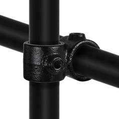 Rohrverbinder Kreuzstück vorgesetzt 90° - Schwarz-B / 26,9 mm