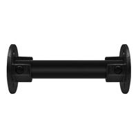 Buiskoppeling Ronde voetplaat met inleg (set) - zwart-C / 33,7 mm