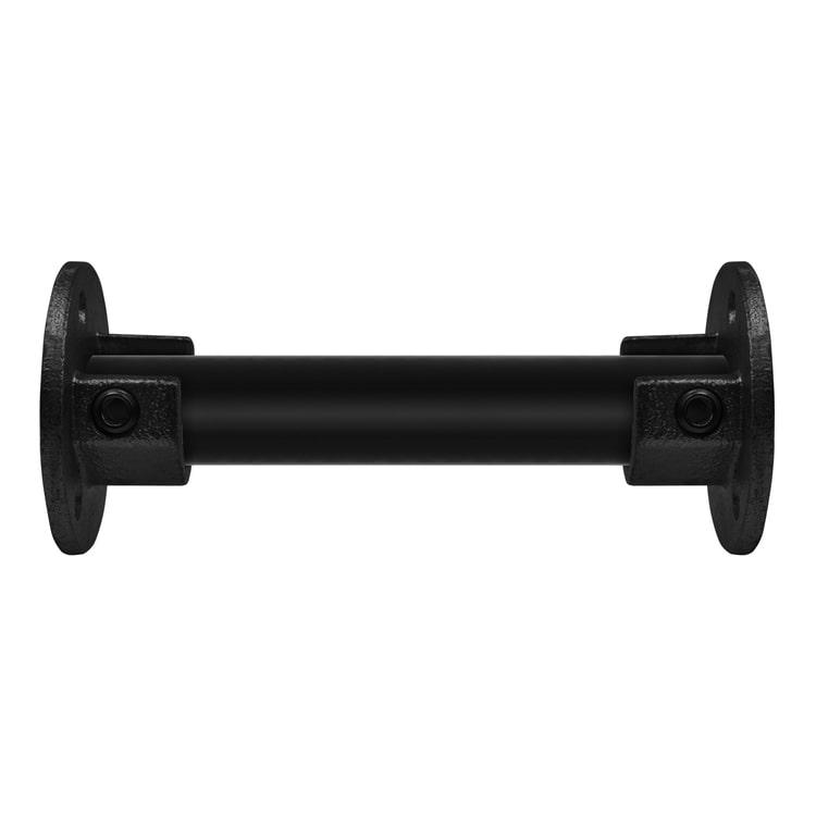 Buiskoppeling Ronde voetplaat met inleg (set) - zwart-C / 33,7 mm