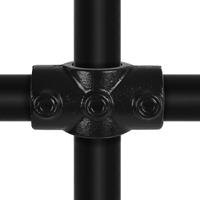 Karton Rohrverbinder Kreuzstück durchgehend - Schwarz-A / 21,3 mm (80 Stück)