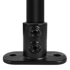 Rohrverbinder Fußplatte oval - Schwarz-B / 26,9 mm