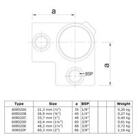 Doos Hoekstuk doorlopende staander-D / 42,4 mm (30 stuks)