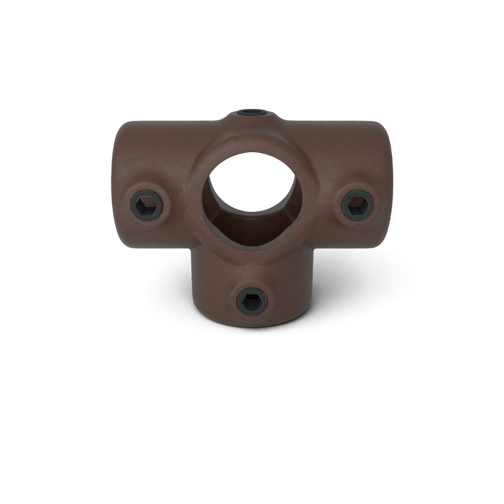 Buiskoppeling T-stuk met zij-uitgang - vintage bruin-B / 26,9 mm