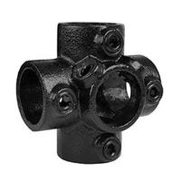 Karton Rohrverbinder Kreuzstück für Stützrohr - Schwarz-D / 42,4 mm (15 Stück)
