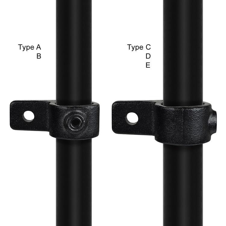 Doos Oogdeel enkele lip - zwart-E / 48,3 mm (50 stuks)
