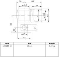 Rohrverbinder Eckstück durchgehend - quadratisch - 40 mm