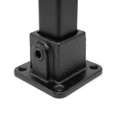 Quadratische Fußplatte durchgehend - Schwarz - quadratisch - 25 mm (80 Stück)