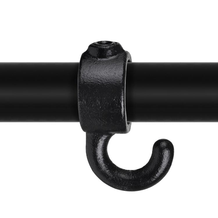 Rohrverbinder Stellring mit Haken - Schwarz-B / 26,9 mm