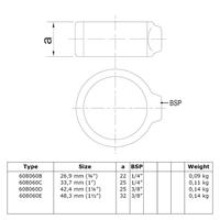 Buiskoppeling Borgring-E / 48,3 mm