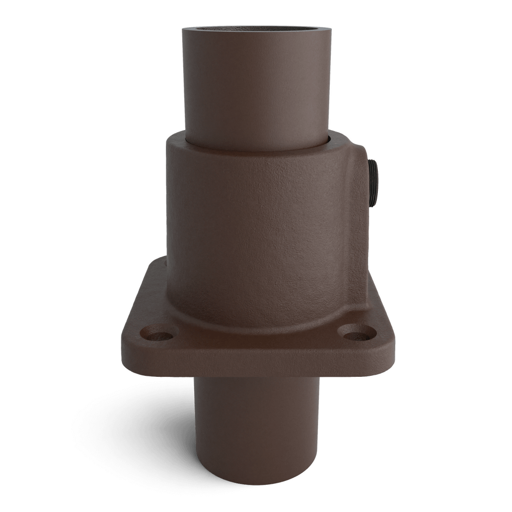 Buiskoppeling Vierkante voetplaat met doorloop - vintage bruin-B / 26,9 mm