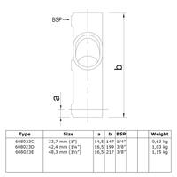 Rohrverbinder Kreuzstück für Gefälle 30° - 45°-C / 33,7 mm