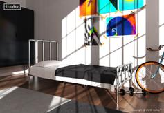 Bed Kingston: M / 33,7mm / zilverkleurig