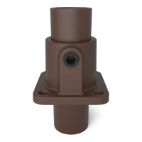 Buiskoppeling Vierkante voetplaat met doorloop - vintage bruin-B / 26,9 mm