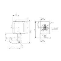 Rohrverbinder Garderobenhaken - quadratisch - 25 mm