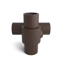 Buiskoppeling Kruisstuk 90° - vintage bruin-B / 26,9 mm