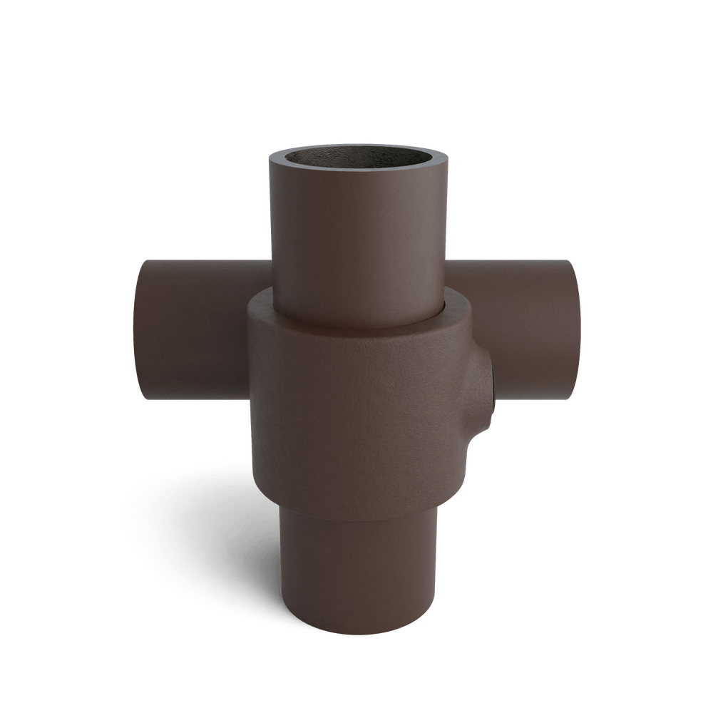 Buiskoppeling Kruisstuk 90° - vintage bruin-B / 26,9 mm