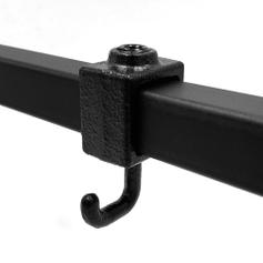 Karton Rohrverbinder Garderobenhaken – Schwarz – quadratisch - 25 mm (160 Stück)