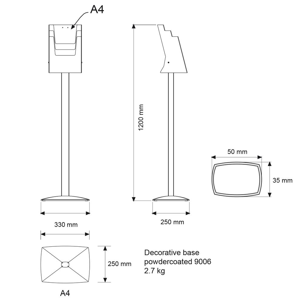 Brochurehouder Stockport 6 Houders
