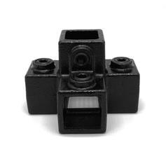 Karton Rohrverbinder Kreuzstück für Stützrohr – Schwarz – quadratisch - 25 mm (40 Stück)