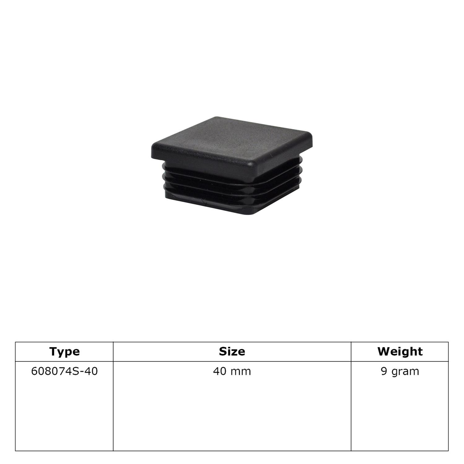Doos Insteekdop vierkant plastic - 40 mm (100 stuks)