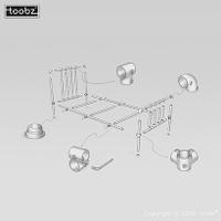 Bett Bochum: XL / 33,7mm / schwarz