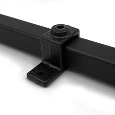 Karton Rohrverbinder Ösenteil mit Einzellasche – Schwarz – quadratisch - 25 mm (150 Stück)