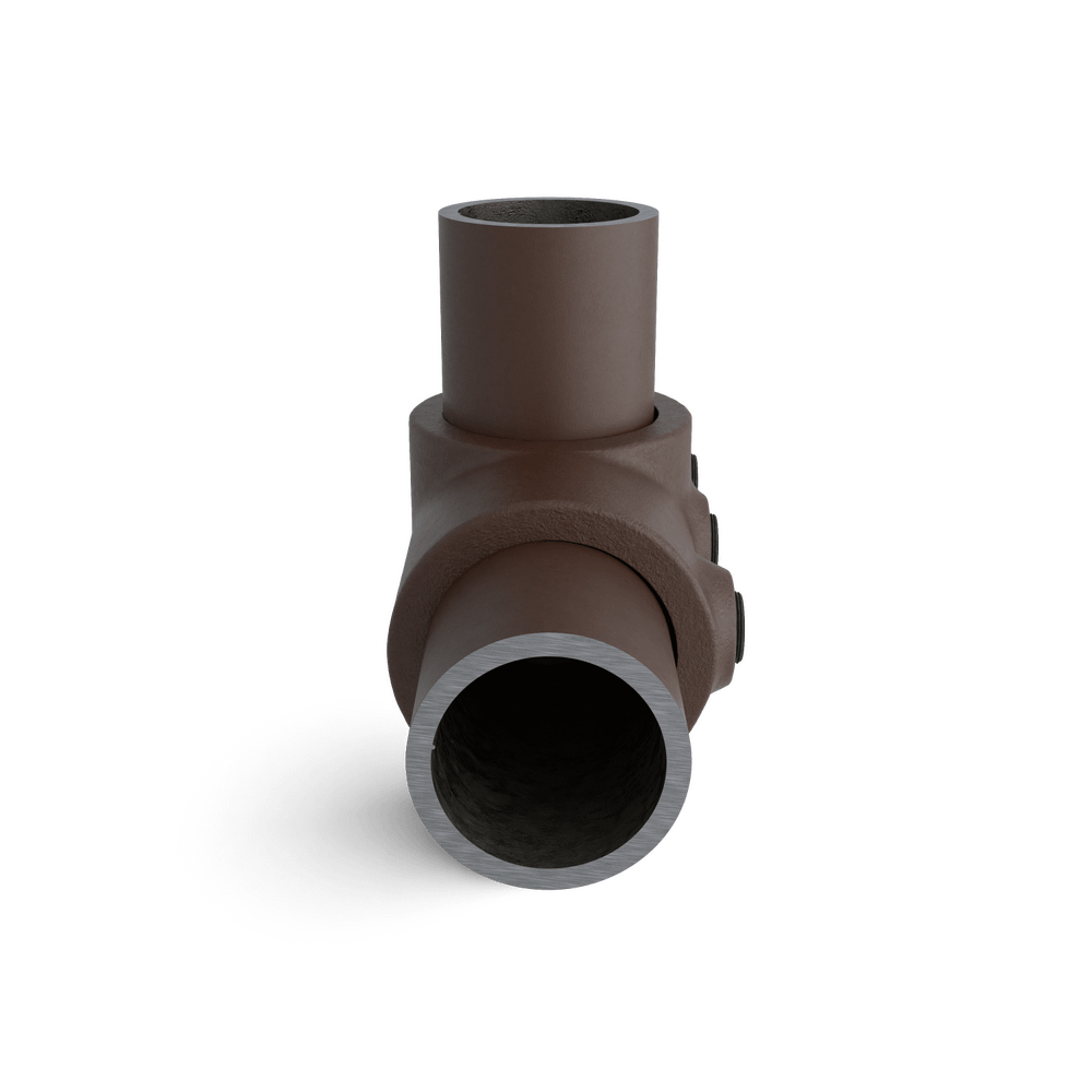 Buiskoppeling Kruisstuk in 1 vlak - vintage bruin