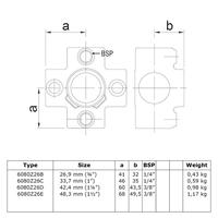 Karton Rohrverbinder Kreuzstück für Stützrohr - Schwarz-D / 42,4 mm (15 Stück)