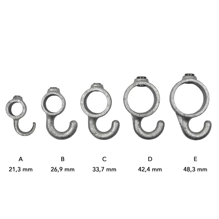 Karton Rohrverbinder Garderobenhaken-D / 42,4 mm (120 Stück)