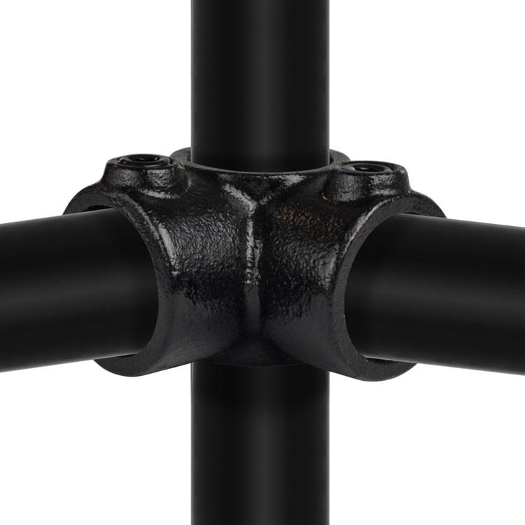 Karton Rohrverbinder Eckstück durchgehend - Schwarz-E / 48,3 mm (20 Stück)
