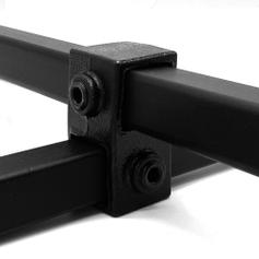 Karton Rohrverbinder Kreuzstück vorgesetzt 90° - Schwarz – quadratisch - 25 mm (100 Stück)