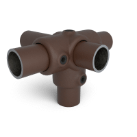 Buiskoppeling T-stuk met zij-uitgang - vintage bruin-B / 26,9 mm